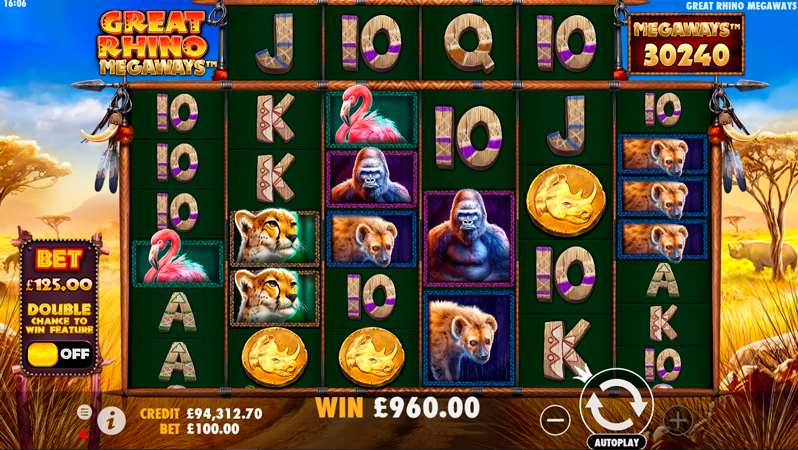 Δωρεάν παιχνίδι στον slot Great rhino megaways demo